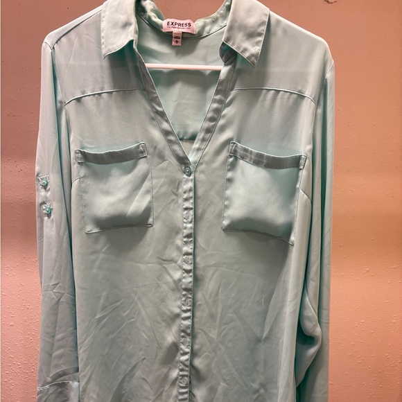 Express Tops - Express Women's turquoise Button Down Shirt